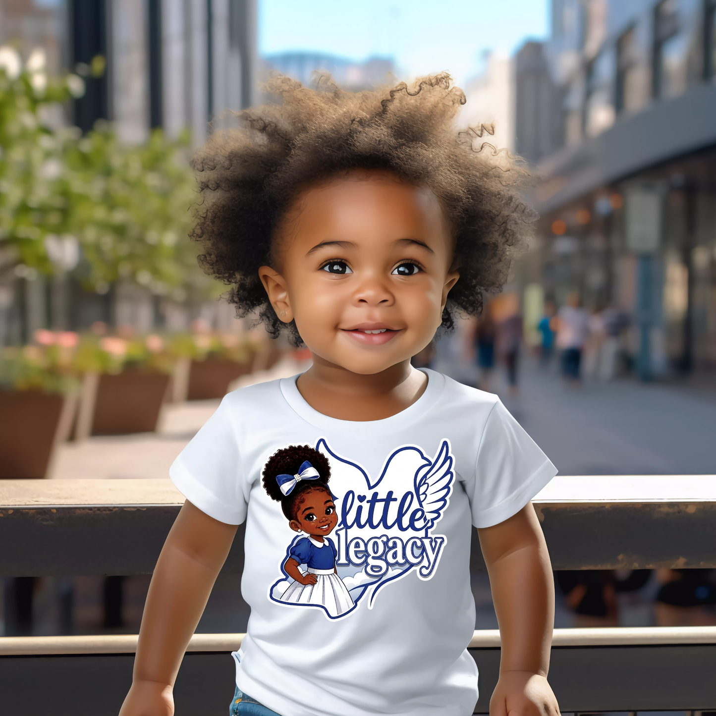 Little Legacy -  Blue and white Tshirt