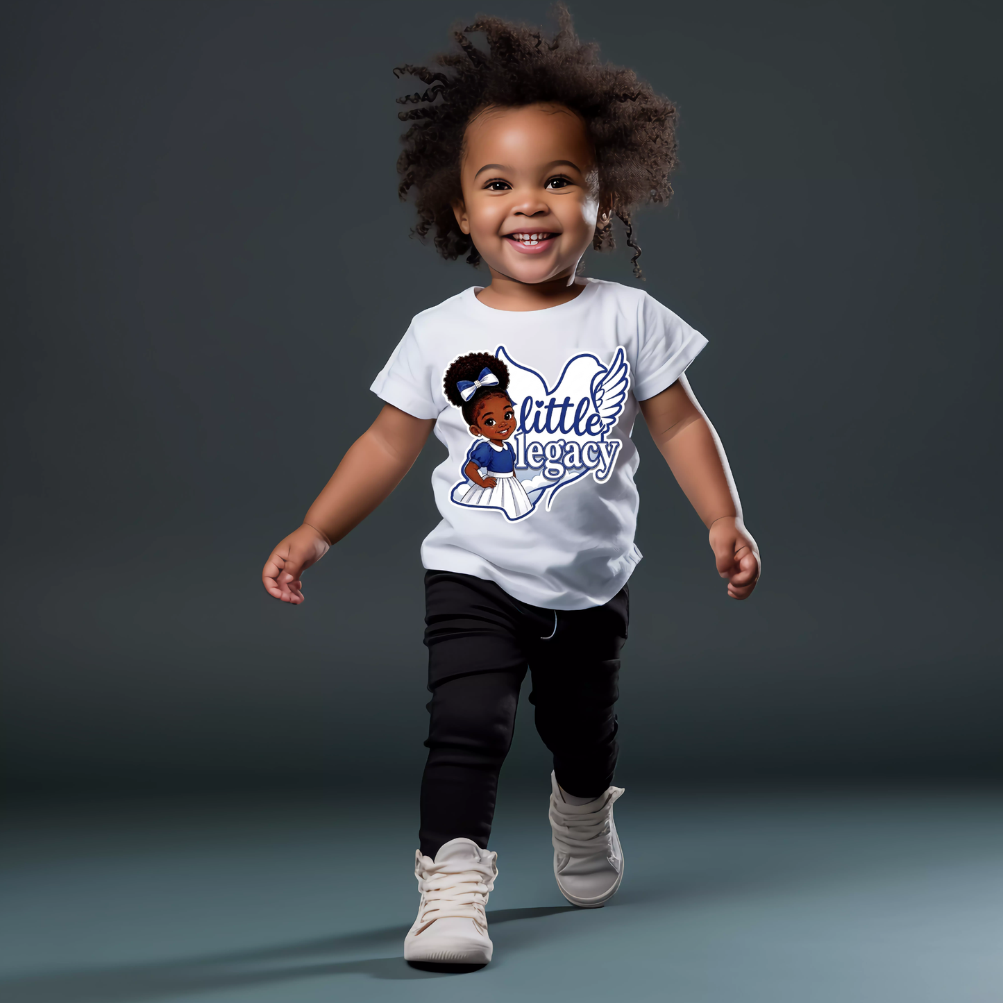 Little Legacy -  Blue and white Tshirt