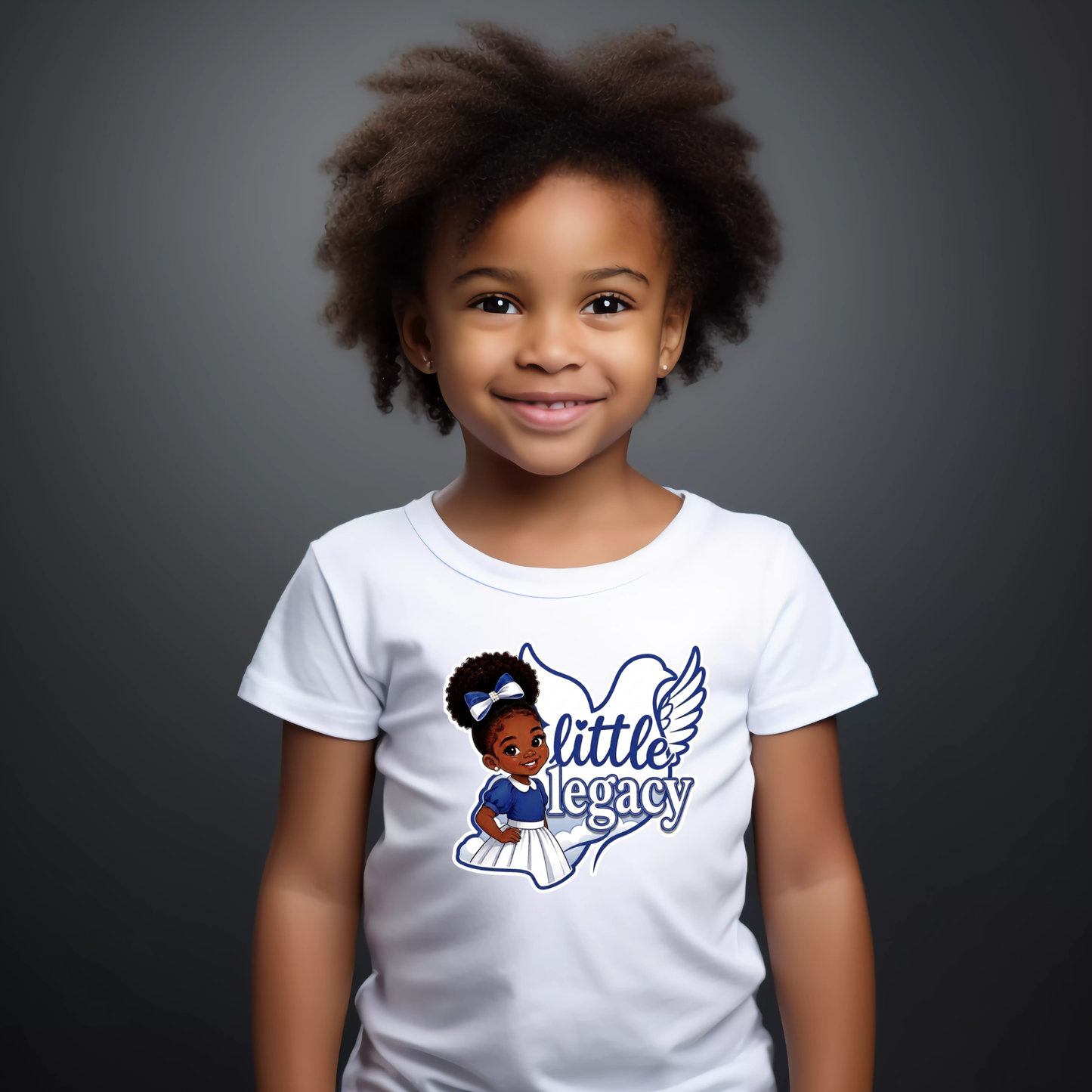 Little Legacy -  Blue and white Tshirt